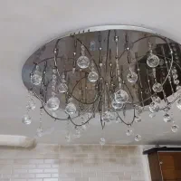 لوستر  آینه ای با گوی کریستالی قدیمی|لوستر و چراغ آویز|تهران, اسکندری|دیوار