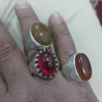 سه تا انگشتر کهنه یاقوت عقیق جزع یمن