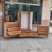 کمد و دراور و میز آرایش حصیری پایه و دستگیره چوبی|جاکفشی، کمد، دراور|مشهد, یاس|دیوار