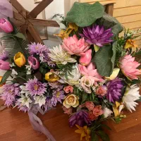 ۲ عدد دسته گل مصنوعی بزرگ|گل مصنوعی|قزوین, |دیوار