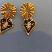 گوشواره منجوق میوکی با اتصال استیل اصل