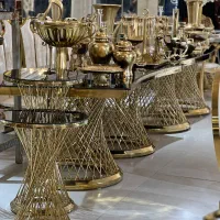 میز ابکاری مدل پایه حصیری /  تالار و باغ تالار