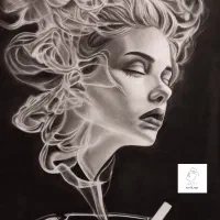 نقاشی چهره سیاه قلم.