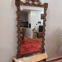 آینه و شمعدان برنجی قدیمی