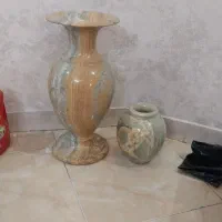 دوعدد گلدان سنگی از مرمر خوب