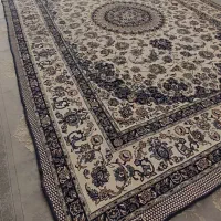 رو فرشی ۲ رنگ ،کرم و سرمه ای