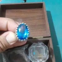 انگشتر سنگ قیمتی با رکاب نقره