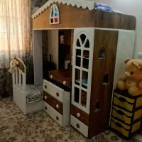 تخت مدل کلبه دو طبقه نوجوان و کودک