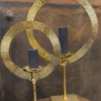 شمعدان جفتی حلقه ایی الومینیومی