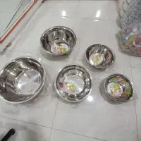 آبکش استیل و لکن استیل|ظروف سرو و پذیرایی|نوشین شهر, |دیوار