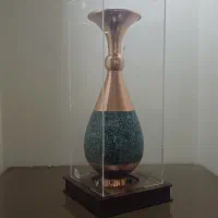 گلدان مس و فیروزه آقاجانی ۲۶ سانتی مناسب هدیه|صنایع دستی و سایر لوازم تزئینی|تهران, طرشت|دیوار