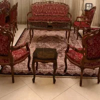 سرویس مبلمان چوب گردو و میز ناهارخوری