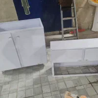 کابینت دو در با دودر آب چک بالا با سنگ کابینت