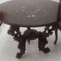 میز ناهارخوری گرد تمام چوب