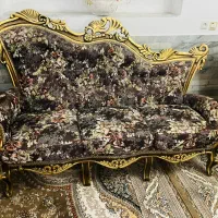 مبل ۹ نفره چوبی سلطنتی چوب گردو همراه بوفه