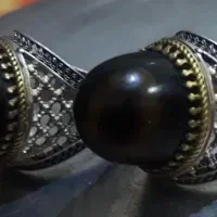 جهارتا انگشتر نقره عقیق یمنی سیاه|جواهرات|اهواز, عین ۲|دیوار