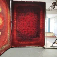 فرش کارخانه ای &+ طرح نسترن - حاشیه دار