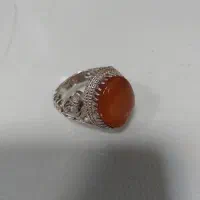 انگشتر نقره با نگین عقیق با کاغذ خرید