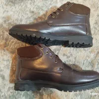 کفش نیم بوت قهوه ای چرم بسیار زیبا
