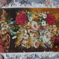 تابلو فرش دستباف طرح گل وگلدون ابعاد ۶۰ در ۴۰