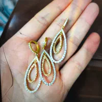 دستبند النگویی نقره ۹۲۵ با آبکاری طلا نیم ست النگو|جواهرات|کرمانشاه, |دیوار