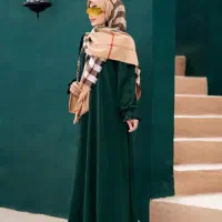 مانتو عبایی سبز زمردی عبا عبا مجلسی