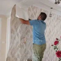 نصب کاغذ دیواری ۱۲۵ ت +رنگ آمیزی سراسر اهواز