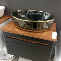 روشویی الیزه مشکی چوب تیره