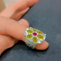 انگشتر جواهری زبرجد و یاقوت آفریقا