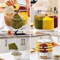 بانکه حبوبات چرخشی طرح گلدار