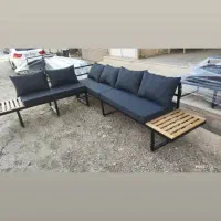 صندلی ال مبل باغی 7 نفره ویلایی و چتر سایبان|مبلمان خانگی و میز عسلی|خاوران, |دیوار