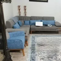 مبل ال ۷ نفره مکانیزه تختخواب شو + پاف وسط|مبلمان خانگی و میز عسلی|تهران, اباذر|دیوار
