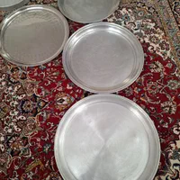 ۳ تا سینی باقلوای و۳ سینی بزرگ ویکی سینی استیل|ظروف سرو و پذیرایی|تهران, عباسی|دیوار