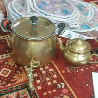 کتری وقوری برنزی  مهره داره قدیمی