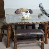 میز نهار خوری ۶نفره  چوب طبیعی ،کار دست.نو نو