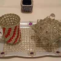 استکان و قندان و سینی و گلدان تزئینی(صنایع دستی)