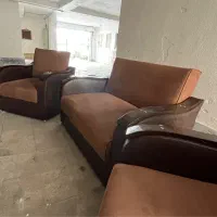 میلمان چهارنفره چرم مخمل