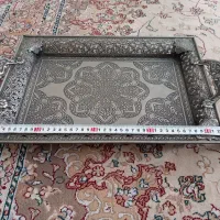 سینی قلمکاری ویخ دان بلور و۲عدد میوه خوری بزرگ