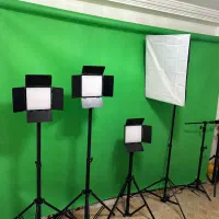 کیت کامل پرده سبز کروماکی و 3 نور LED سینمایی
