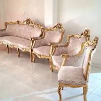 مبلمان ۹ نفره چوب گردو در حد نو نو