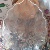 میوه خوری شیرینی خوری بلور برگی پذیرایی دیس سینی|ظروف سرو و پذیرایی|تهران, وحیدیه|دیوار