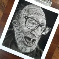 تابلو نقاشی سیاه قلم