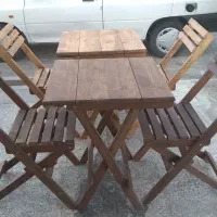 دکوراسیون زیبا با میز و صندلی چوبی تاشو|میز و صندلی غذاخوری|قم, بیست متری ولیعصر|دیوار