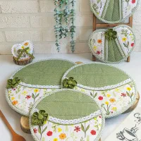 ست ج‌.هیزیه سبز کتان نخ