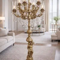 آباژور برنجی ده شاخه فرشته اعیانی و سلطنتی