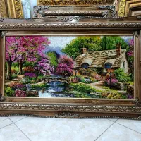 تابلو فرش دستبافت منظره بهاری/فروش نقد و اقساط