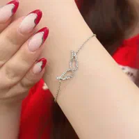 دستبند نقره روکش طلا بال فرشته کد34 نقره سازی