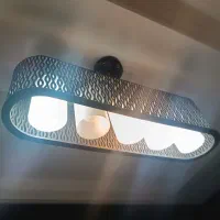 لوستر پنج شعله با جنس شیشه سفید ومات با چوب|لوستر و چراغ آویز|تنکابن, |دیوار