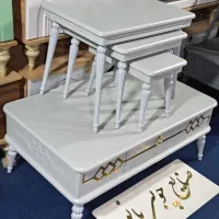 حراج جلومبلی کشودار با سه عدد عسلی در ۵ رنگ زیبا|مبلمان خانگی و میز عسلی|قم, قلعه کامکار|دیوار