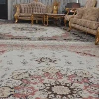 سلام دو تخته فرش ۱۲ متری قدیمی کرم رنگ